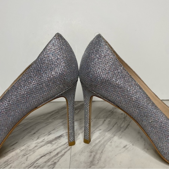 Stuart Weitzman Leigh 75 Sliver Sparkle Pump 9B - Picture 8 of 14